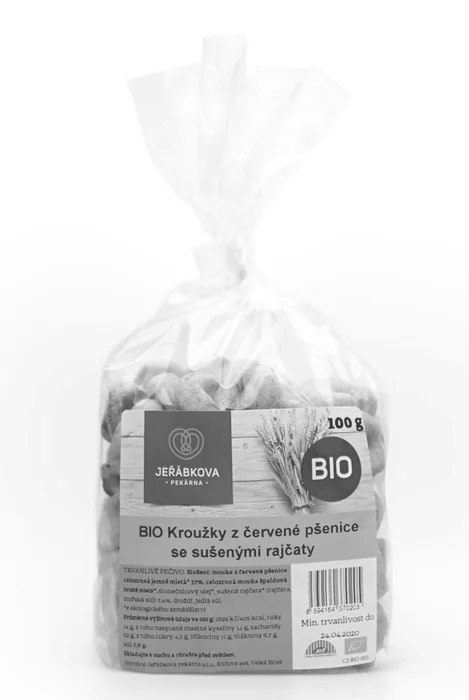 Jeřábkova pekárna Kroužky z červené pšenice se sušenými rajčaty 100g Bio